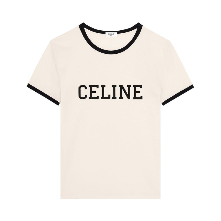 

Футболка CELINE Regular Fit T-Shirt 'Washed White/Black', белый