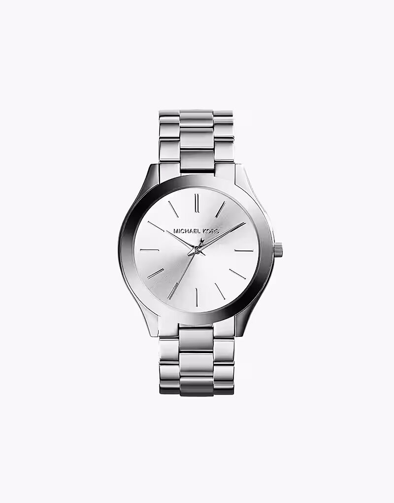 

Женские тонкие часы Michael Kors с тремя стрелками, нержавеющая сталь, для подиума — СЕРЕБРЯНЫЕ