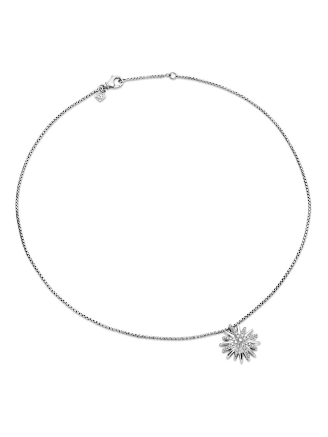 

Ожерелье из стерлингового серебра с бриллиантами Starburst David Yurman, серебряный