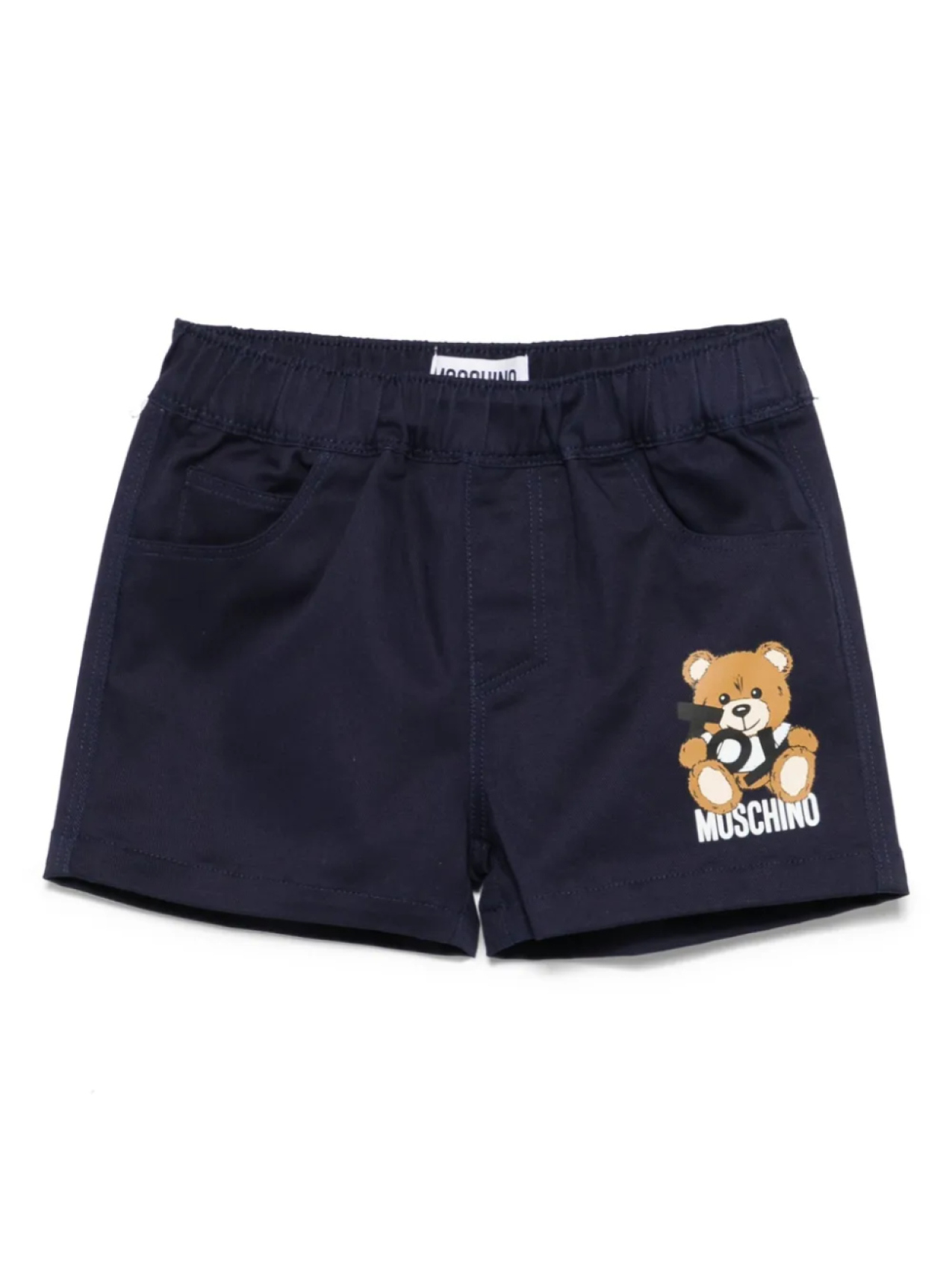 

Moschino Kids шорты с нашивкой Teddy Bear, синий