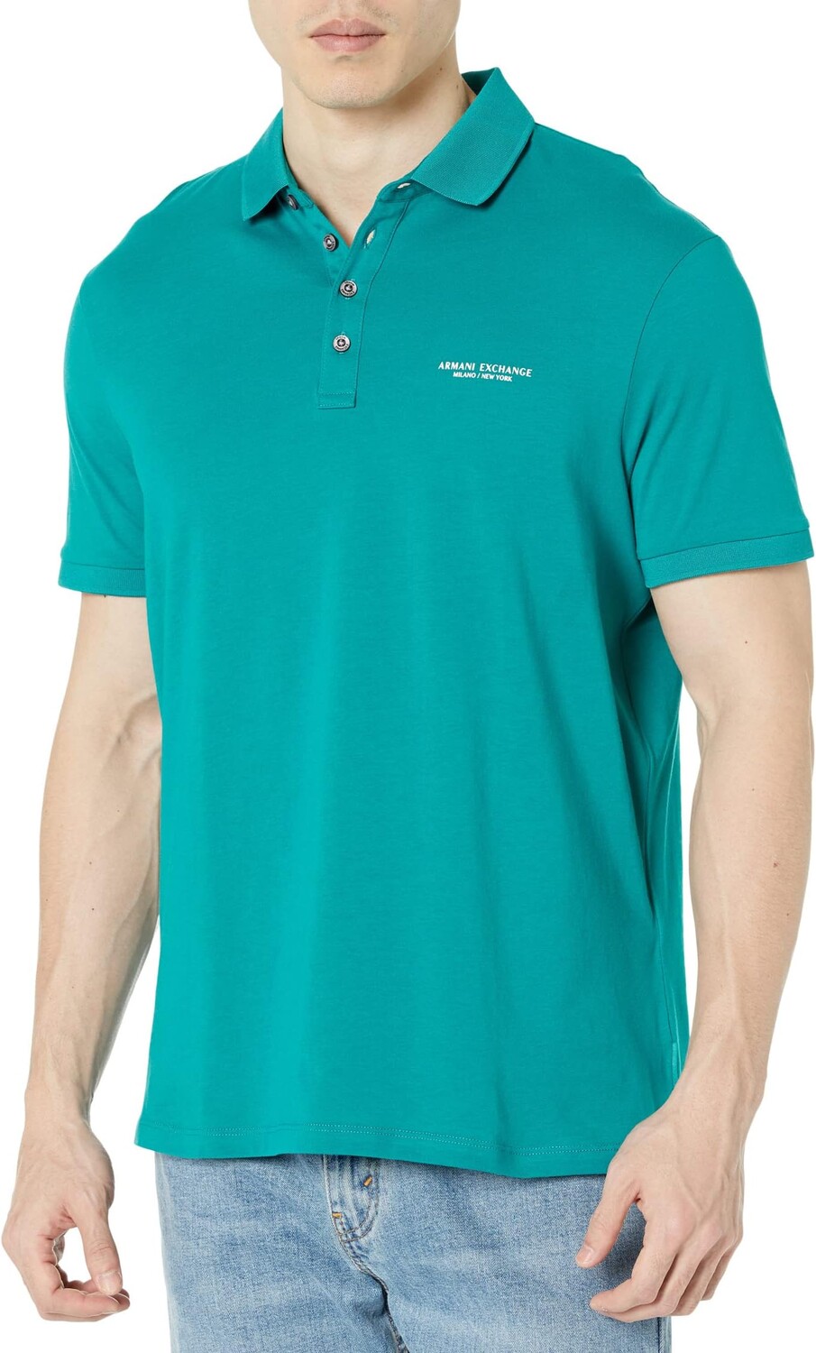 

Рубашка-поло Slim Fit Milano/New York Logo Polo Armani Exchange, цвет Deep Lake