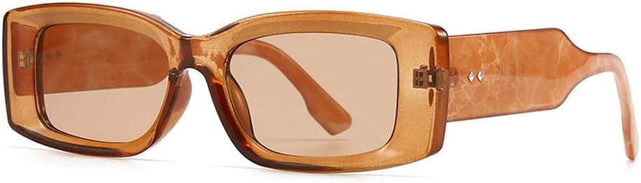 

Модные прямоугольные женские солнцезащитные очки класса люкс в стиле ретро, ​​конфетные цвета, прозрачный градиент; мужские солнцезащитные очки с широкими дужками и заклепками TKKTLLT, Tea Tea