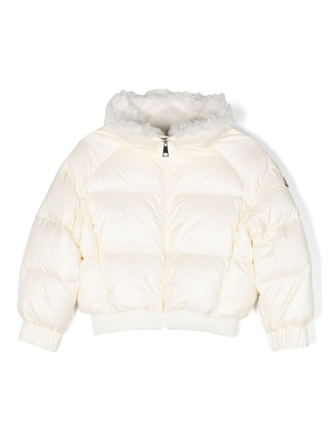 

Moncler Enfant пуховик Glen с воротником из искусственного меха, нейтральный цвет