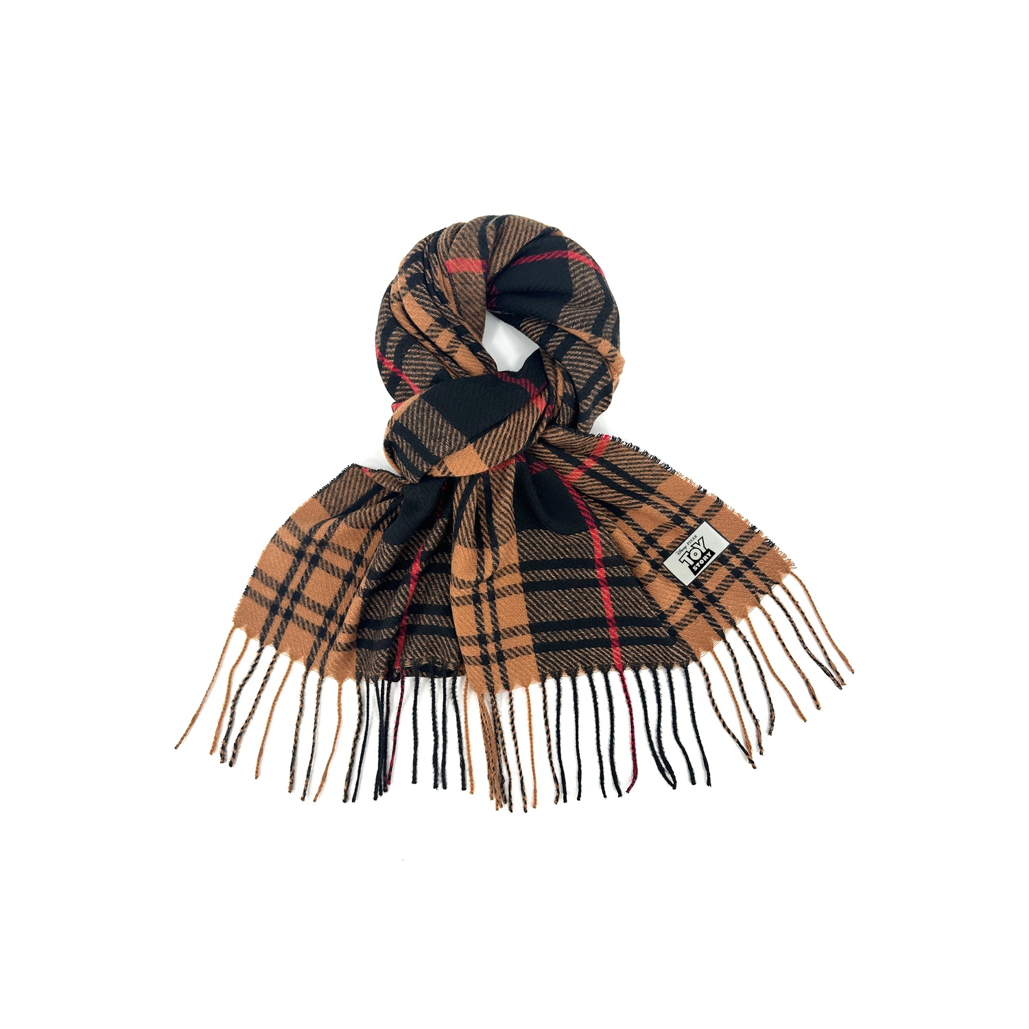 

Disney Полиэстеровый вязаный шарф унисекс, Black Coffee Plaid