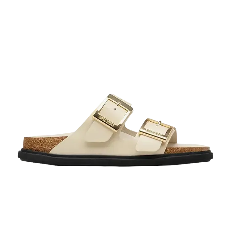 Сандалии из кожи Birkenstock Arizona Droplet Buckle, кремовый