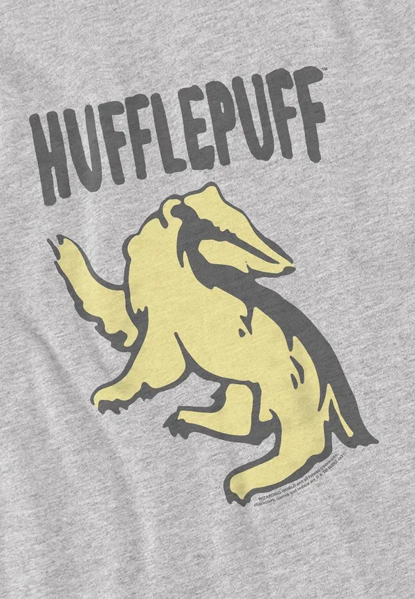 Футболка Cotton Soul Harry Potter the Hufflepuff Print T-Shirt, меланжевый светло-серый — фото 3
