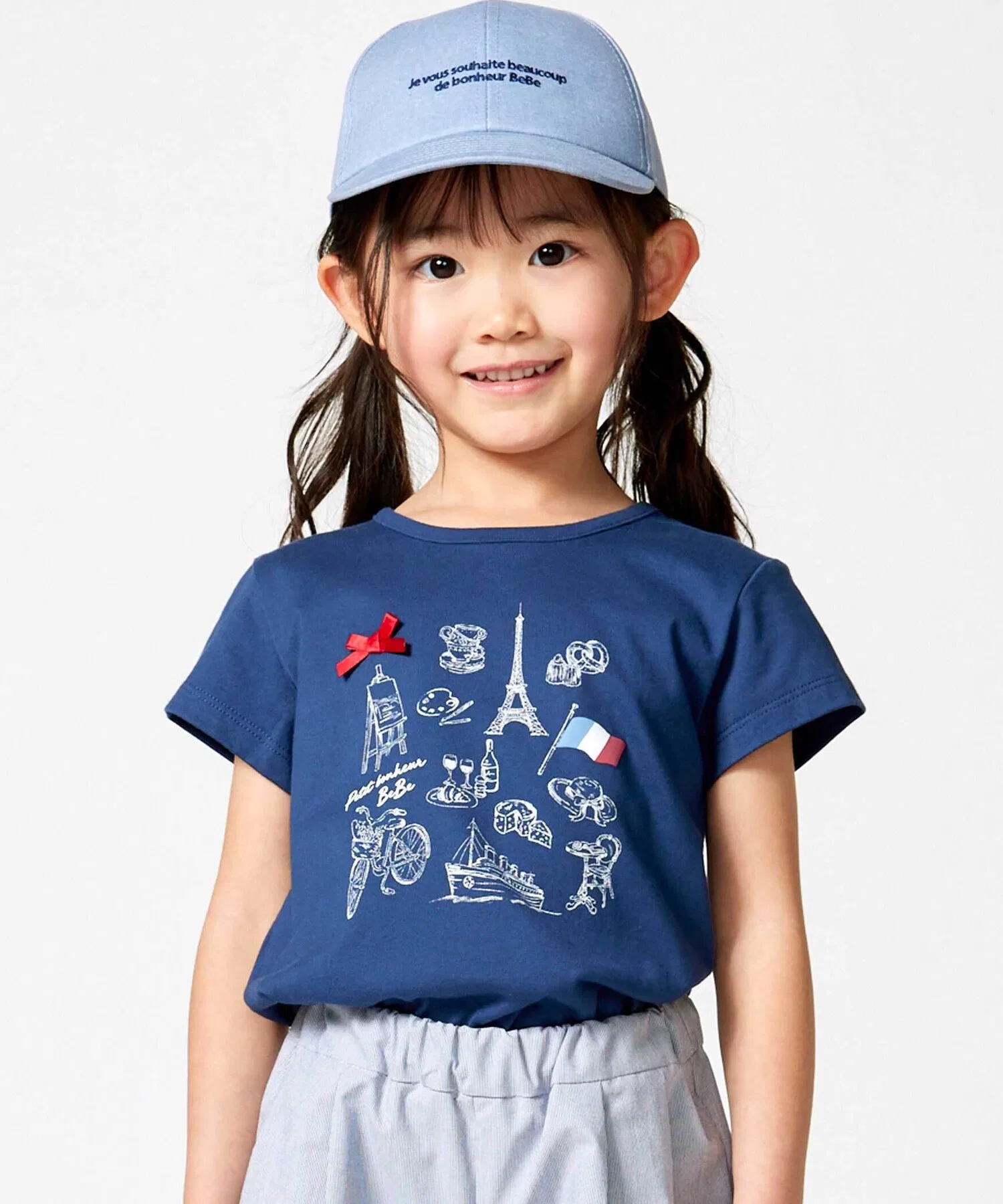 Детская футболка с принтом BeBe PARIS белая — фото 4