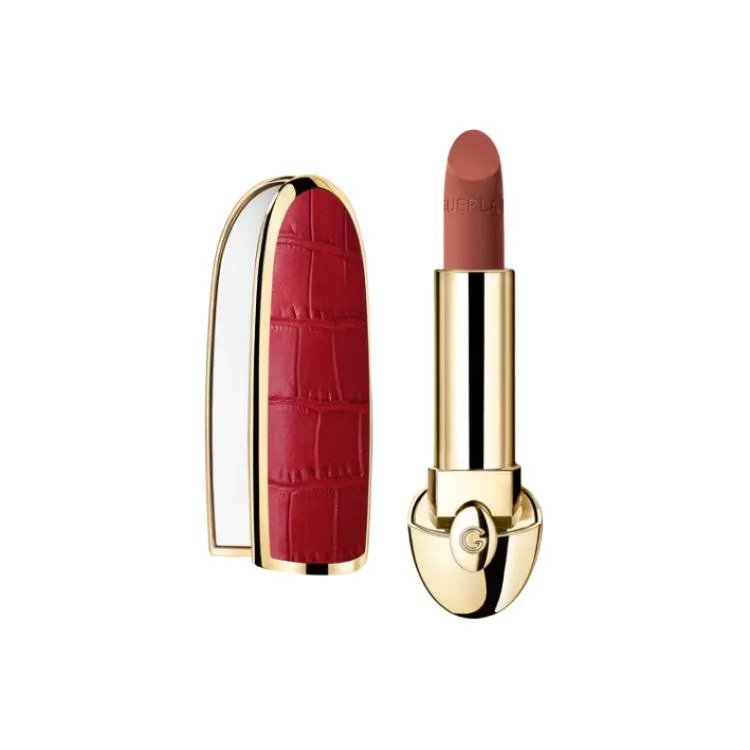 GUERLAIN Темно-красная помада с крокодиловым принтом, кремовая матовая, 3.5 г, #214 Blazing Cherry — фото 2