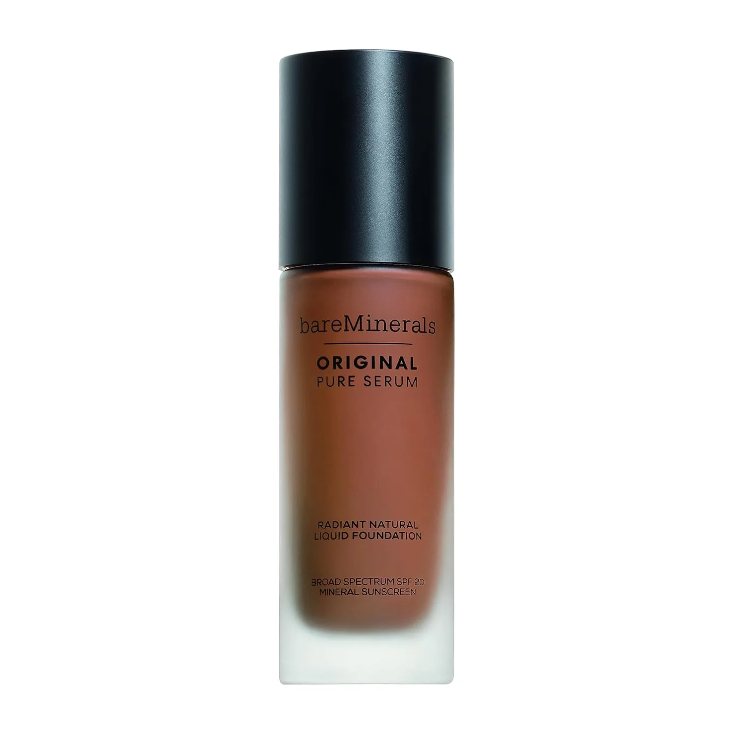 bareMinerals Original Pure Serum Radiant Natural Liquid Foundation Mineral SPF 20, увлажняющий тонирующий крем, сияющий финиш, легкая текстура, среднее покрытие, некомедогенный, веганский продукт, Deep Cool 5