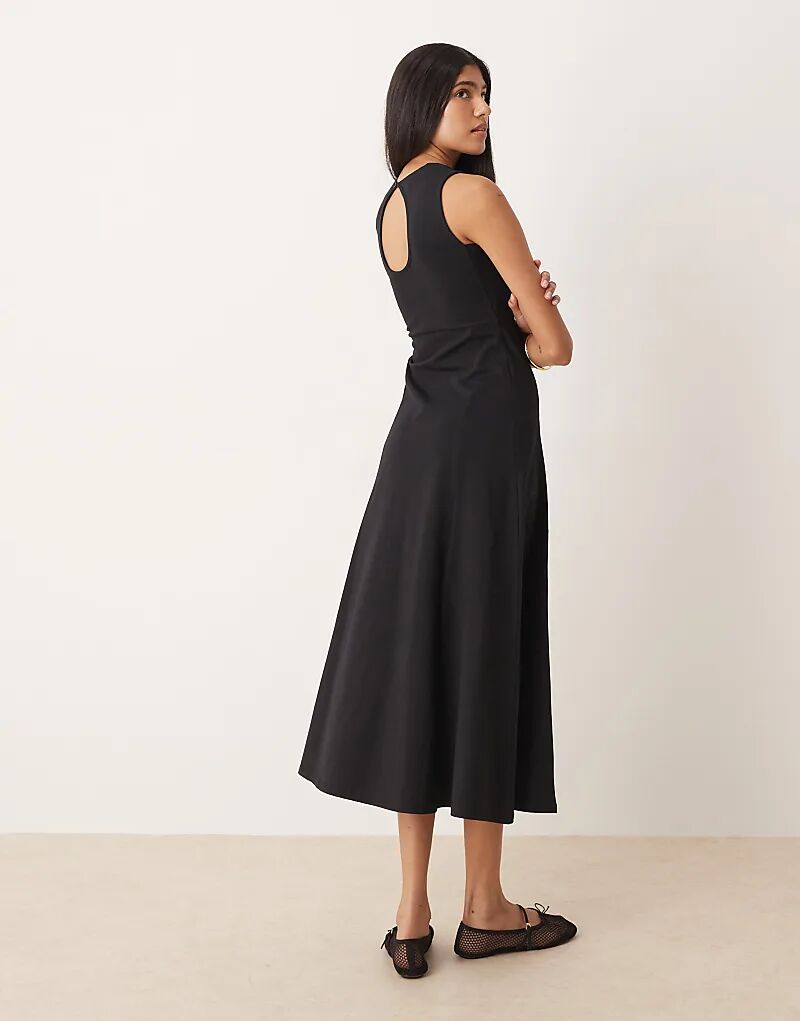 

Сарафан миди без рукавов ASOS DESIGN черного цвета из хлопка