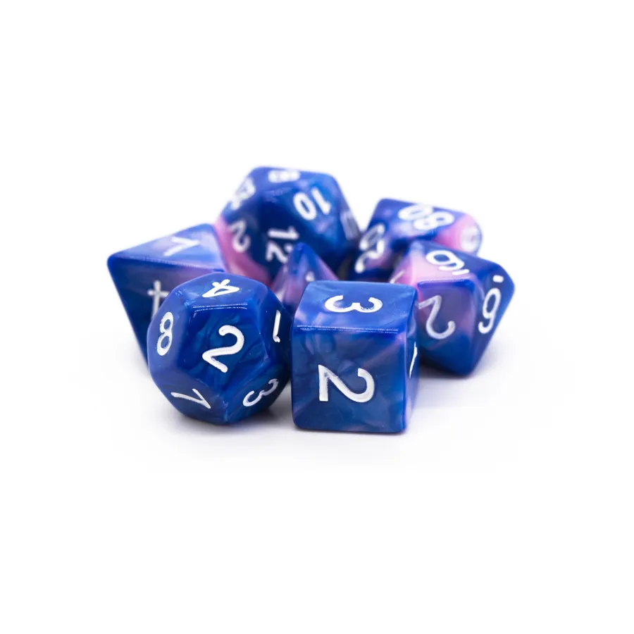 

Поли-набор сине-розовый с белым (7), Acrylic-Resin Dice - Vorpal (Poly Sets)