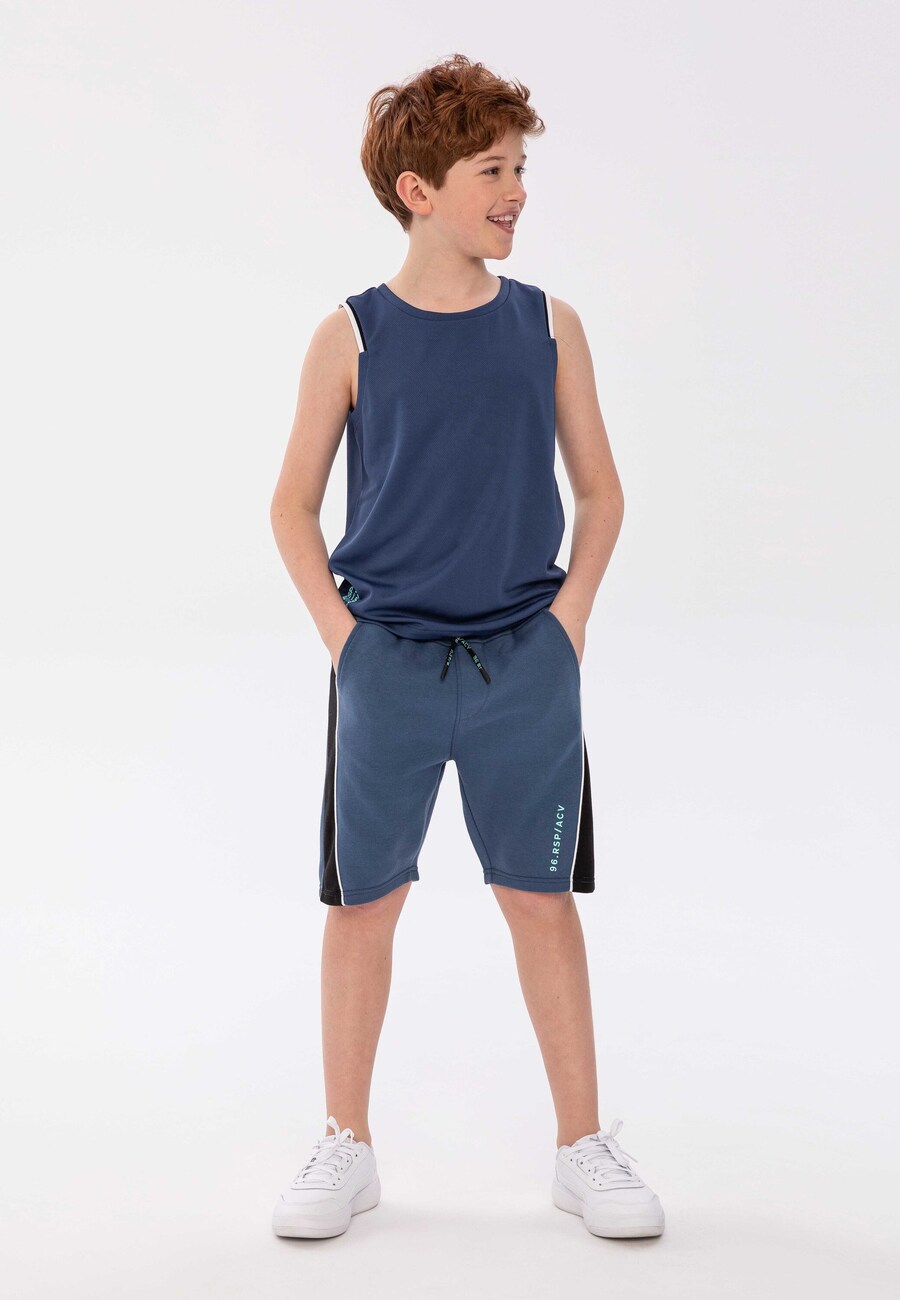 Спортивная футболка MINOTI Performance Shirt, цвет marine blue/light blue — фото 2