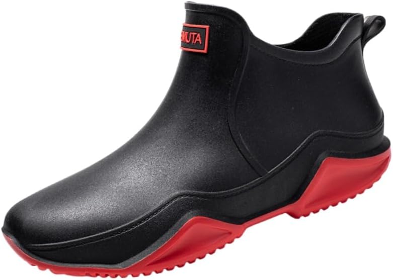 

Мужские дождевые туфли - противоскользящие подошвы, модный дизайн Fusecottc, красный