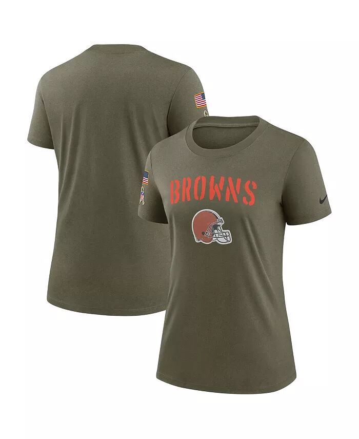 

Женская футболка Olive Cleveland Browns 2022 Salute To Service Legend Nike