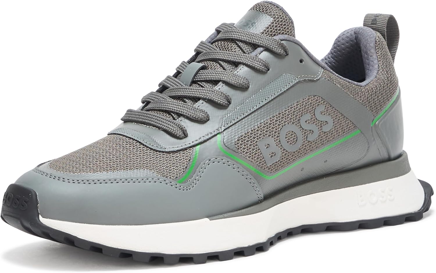 

BOSS мужские кроссовки Big Logo Mesh Mix на шнурках, Pewter Green