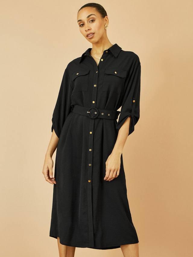 

Растягивающееся платье-рубашка миди на пуговицах Yumi