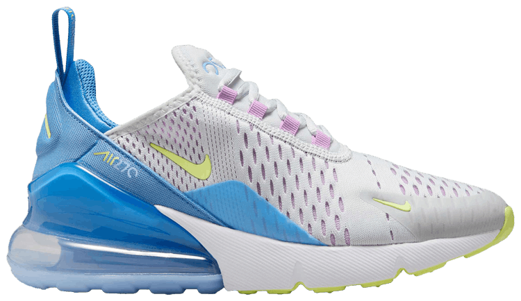 

Кроссовки Nike Air Max 270 GS 'Pure Platinum Blue Light Lemon Twist', серый