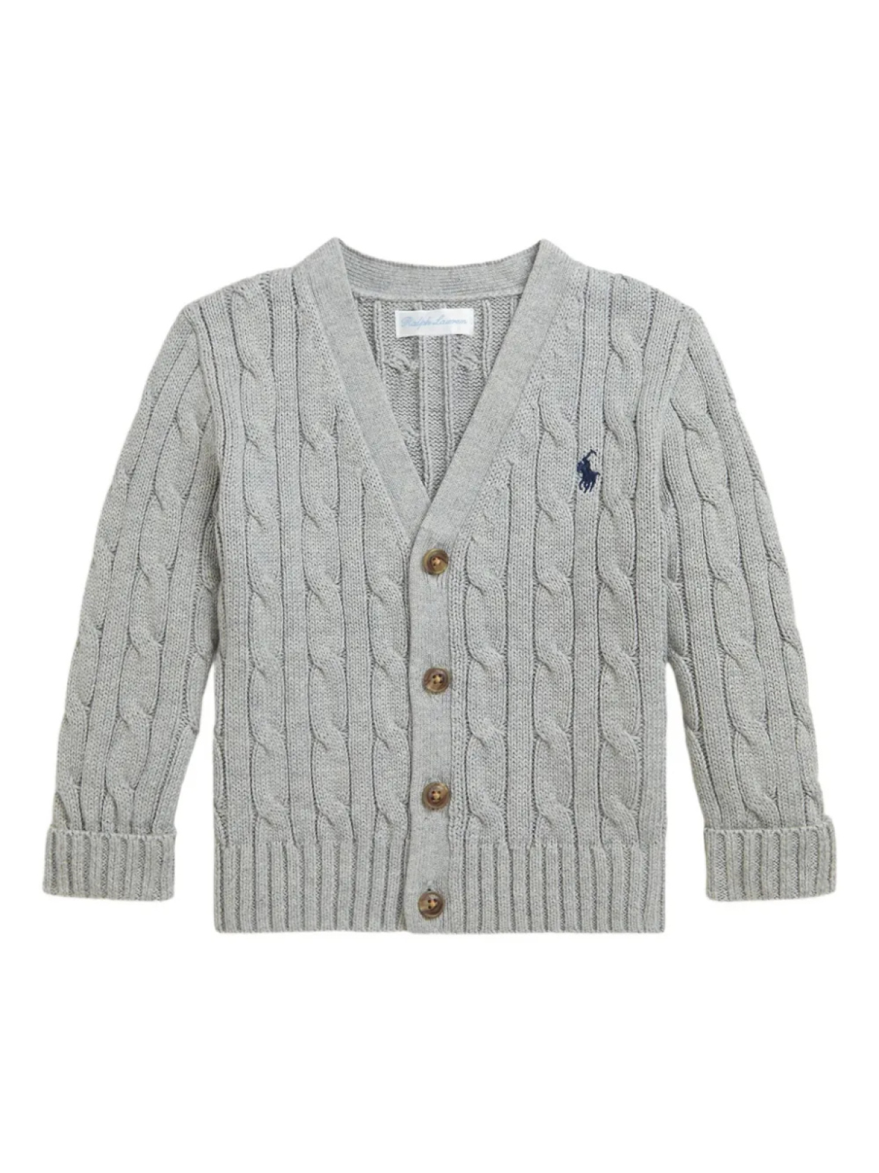 

POLO RALPH LAUREN KIDS кардиган фактурной вязки, серый