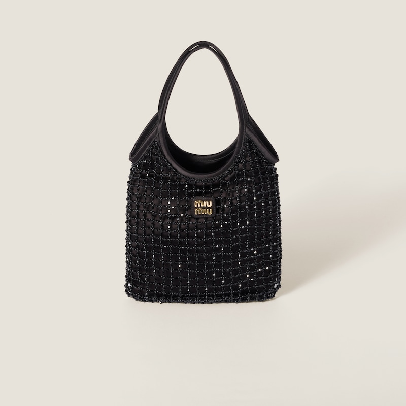 

Атласная сумка Ivy Pearl Duchess Miu Miu, черный