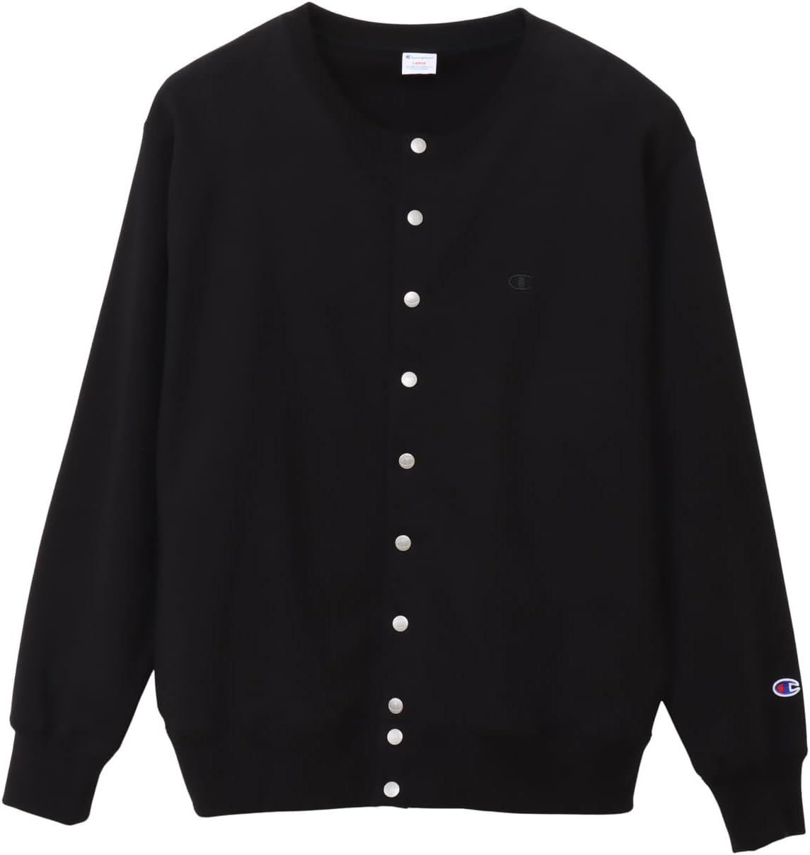 

Мужская толстовка Champion C3-D009 свободного кроя, с длинным рукавом, круглым вырезом, 100% хлопок, вышивка логотипа в одну точку, застежка на кнопках, повседневная мужская одежда, черный