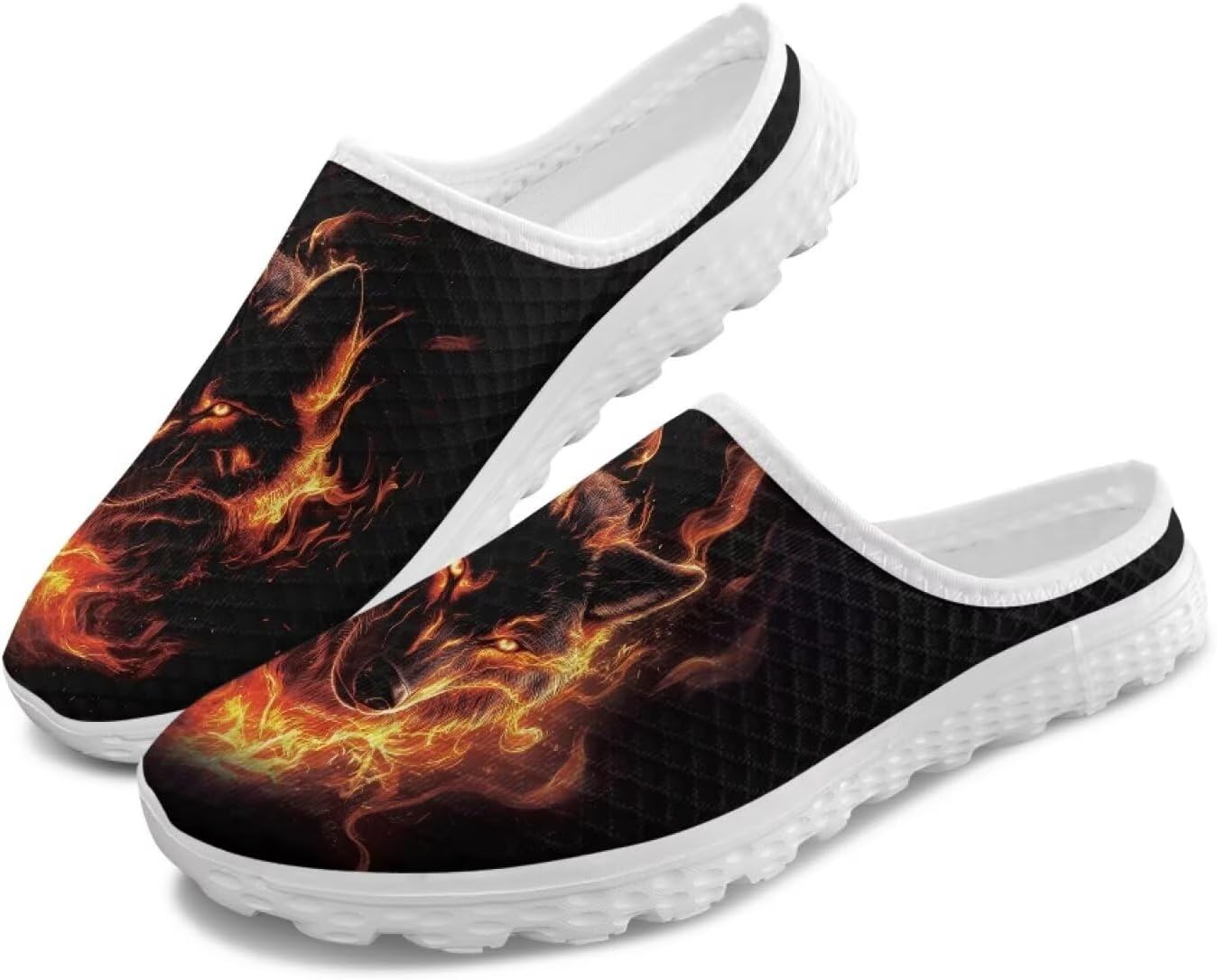 

Женские кроссовки Tomeusey на шнуровке без задника, с полусеткой, легкие, дышащие, повседневные для прогулок, Wolf Flame