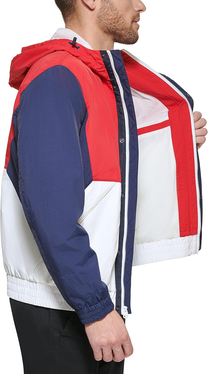 Levi's mens Мужская ретро-ветровка Levi's в цветных блоках, Red/Ice/Navy Color Block — фото 3