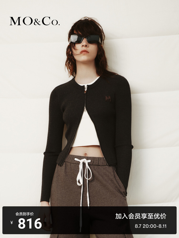 

Тонкий вязаный кардиган Moco для женщин, желтый