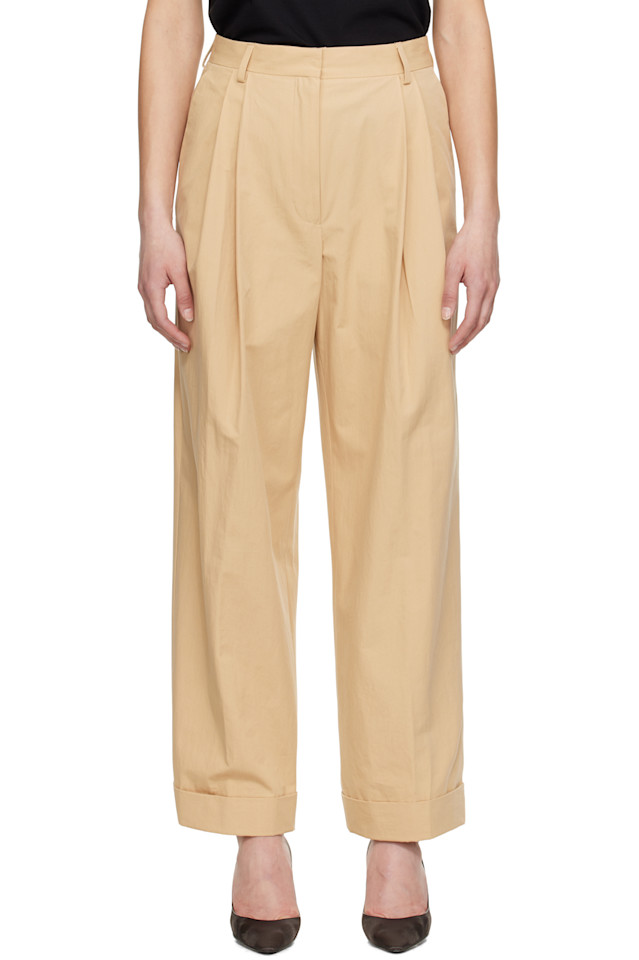 

Брюки плиссе Dries Van Noten, бежевый