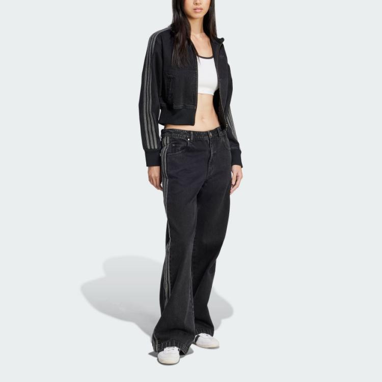 Adidas Originals Женская денимовая куртка Adicolor, Denim Black — фото 4