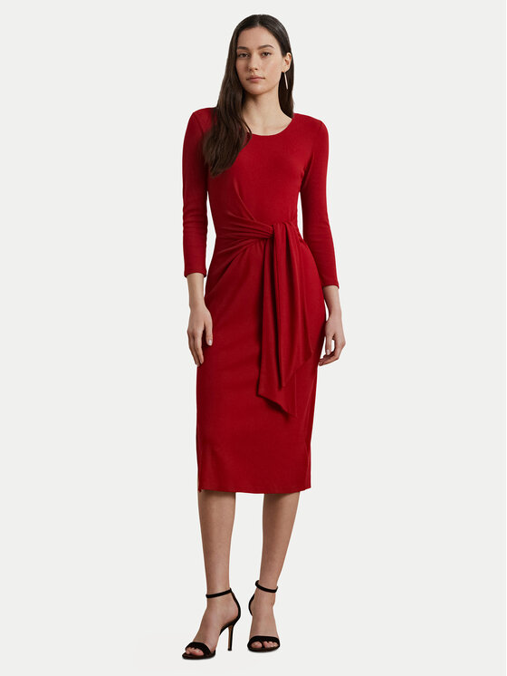 

Повседневное платье slim fit 200973598002 Lauren Ralph Lauren, красный