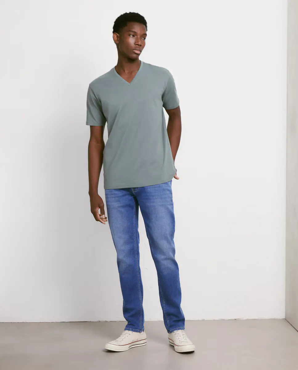 

Мужские узкие трикотажные джинсы из денима Easy Wear, светло-голубой