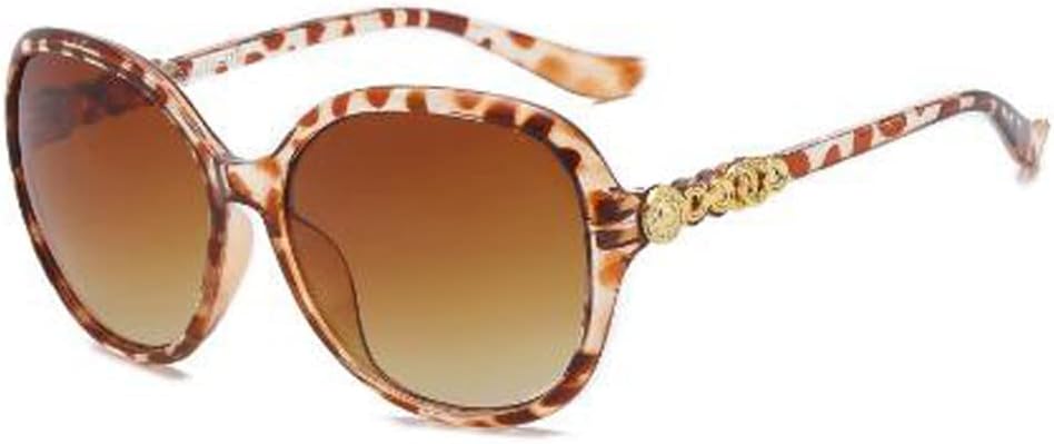 

Модные круглые солнцезащитные очки с защитой от ультрафиолета (оправа с леопардовым принтом, градиентный чайный оттенок) Weloveushop, Leopard Pattern Frame Gradient Tea