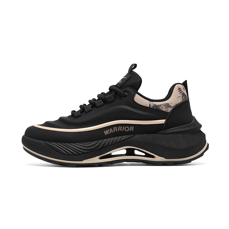 

WARRIOR Мужские полувысокие повседневные кроссовки с амортизацией, износостойкие, дышащие, черные/хаки (всесезонные), цвет Black/Khaki (All-Season)