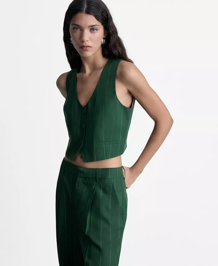 

Женский жилет в полоску MANGO, зеленый