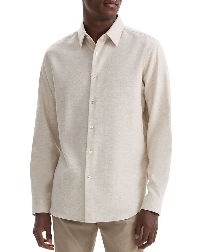 

Рубашка Irving Button Down in Cotton Flannel Twill Theory, коричневый/бежевый
