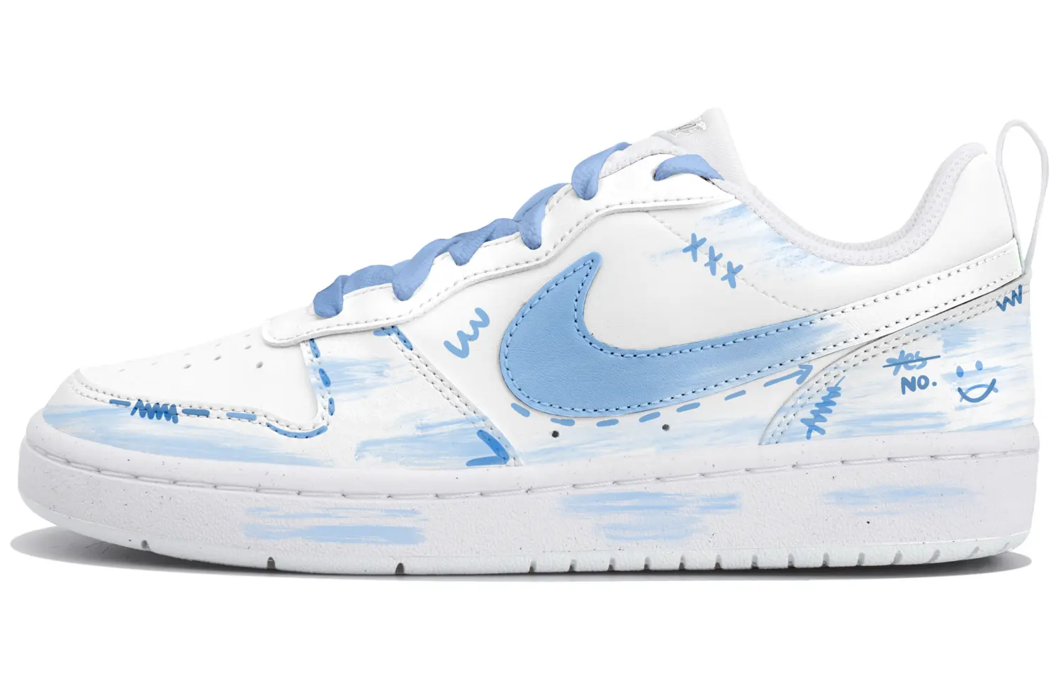 

Nike Кроссовки для скейтбординга Court Borough Low top белые синие детские