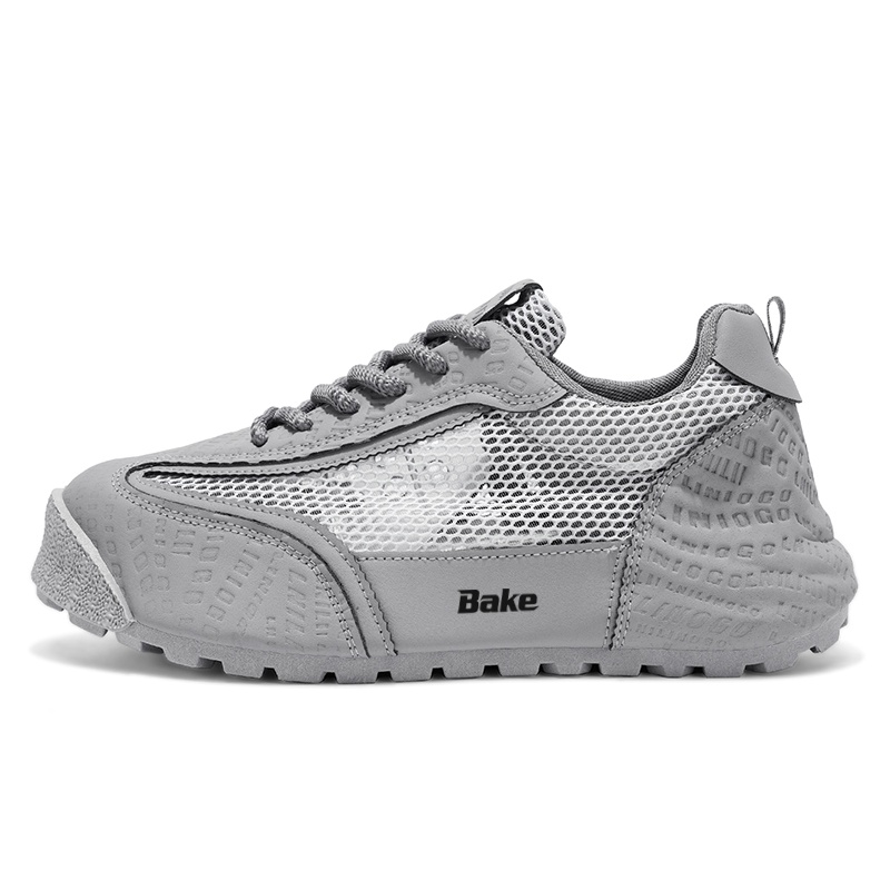 

BAKE Дышащие и износостойкие мужские низкие кеды повседневные серые, цвет Gray