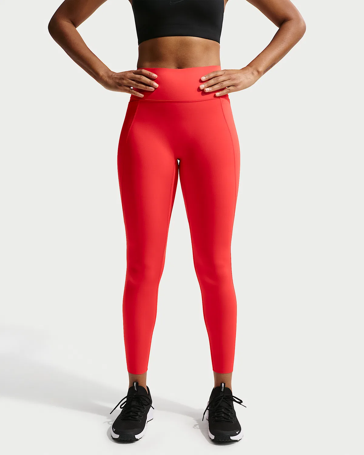 Женские леггинсы Nike Universa с высокой талией 7/8, без переднего шва, Light Crimson/University Red/University Red — фото 2