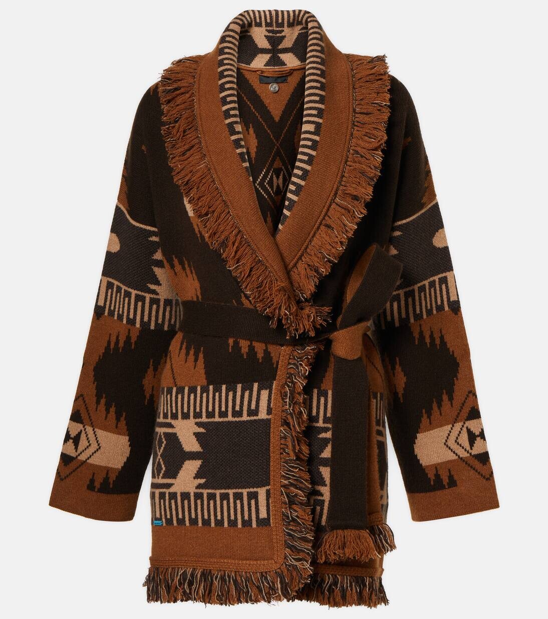 

Кашемировый кардиган Icon Jacquard Alanui, кофе