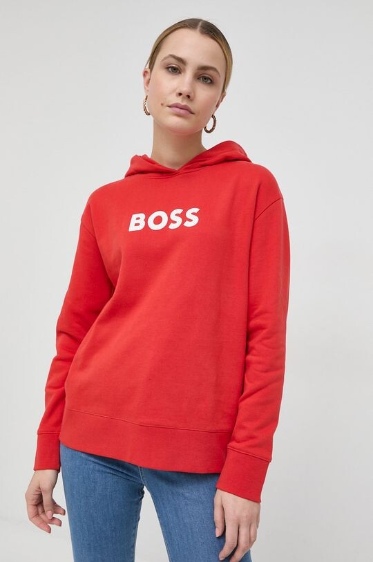 

Хлопковая толстовка Boss, красный