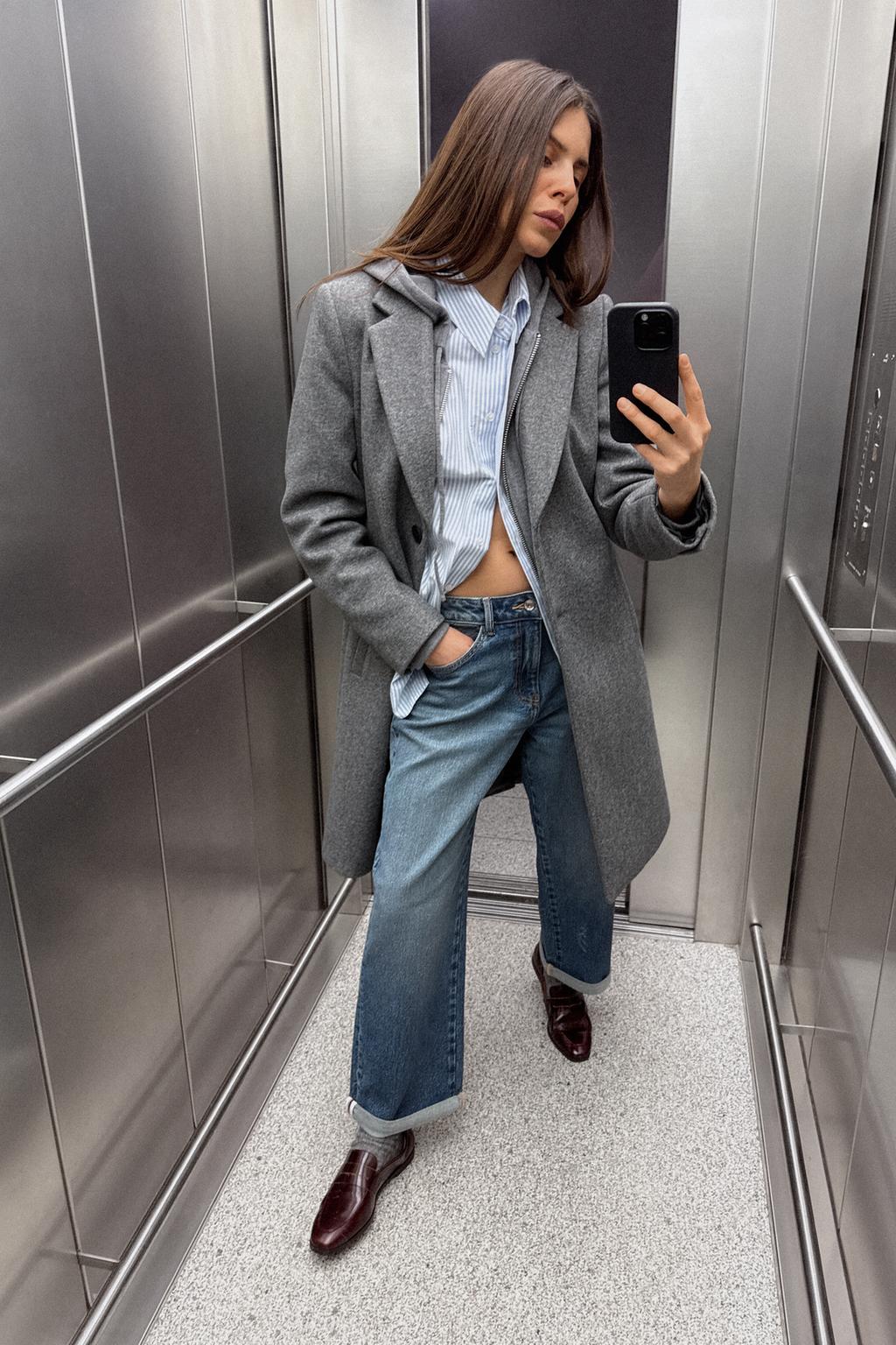 

Джинсы свободного кроя со средней талией z1975 ZARA, синий