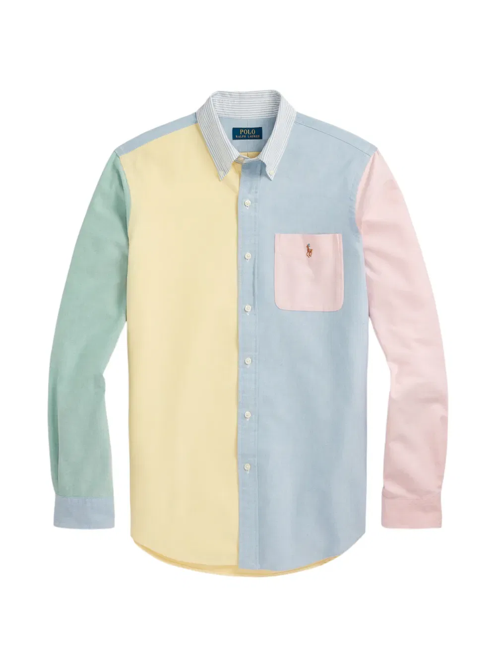 Рубашка с цветными блоками и карманом Polo Ralph Lauren, желтый