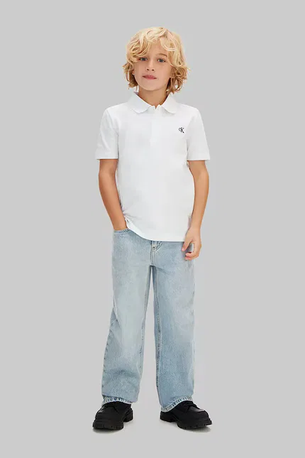 Поло хлопковое Calvin Klein Jeans, белый — фото 3