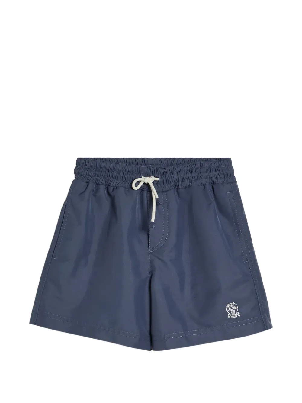 Нейлоновые плавательные шорты с логотипом Brunello Cucinelli Kids, синий
