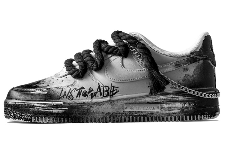 

Кроссовки Nike Air Force 1 Skateboard Shoes Men Low-Top Black White Gray