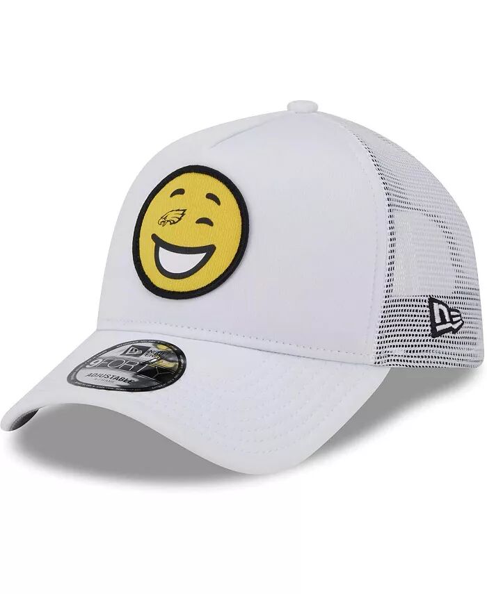 

Мужская белая бейсболка Philadelphia Eagles Happy A-Frame Trucker 9Forty Snapback New Era