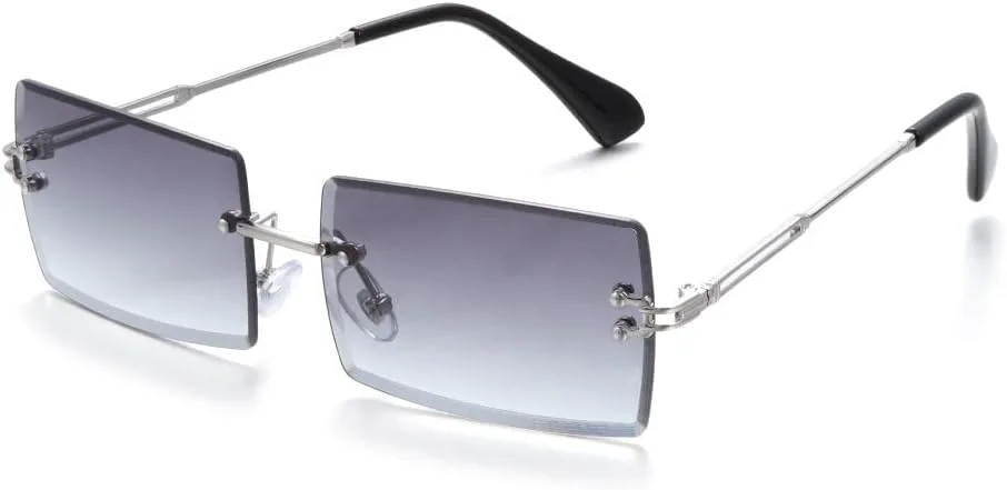 

Солнцезащитные очки без оправы, маленькие прямоугольные солнцезащитные очки для путешествий, очки с защитой от УФ-излучения UV400, аксессуары для очков LANGSER, 13