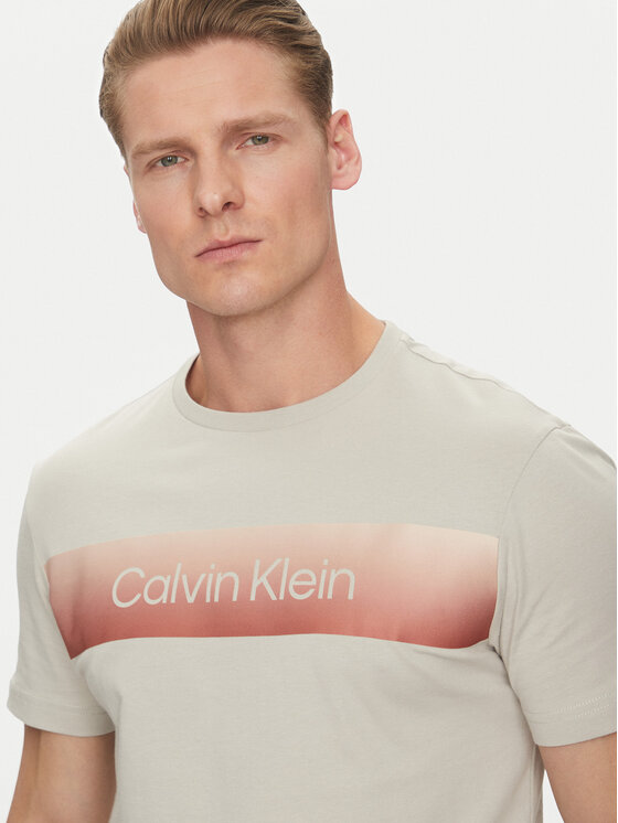 Футболка обычного кроя Linear Ombre K10K114163 Calvin Klein, серый — фото 4