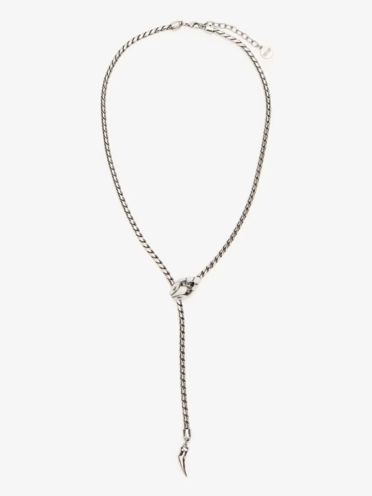 

Roberto Cavalli колье Snake and Fang, серебряный