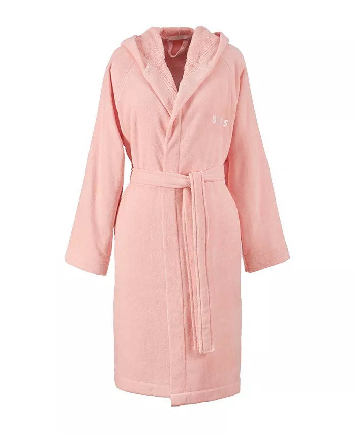 

Женский халат с капюшоном из велюрового хлопка Boss Home, розовый